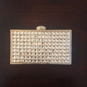 Glitz clutch with silver rhinestones
